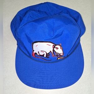 RARE Obey Blue Cap with white rat